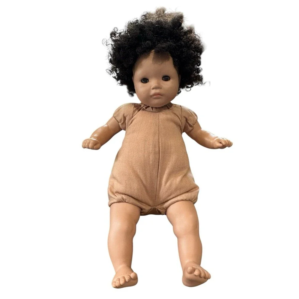 Pauline Bjonness-Jacobsen Doll Liza 11 "Soft Cloth, Blue White Romper Rare - Picture 4 of 7